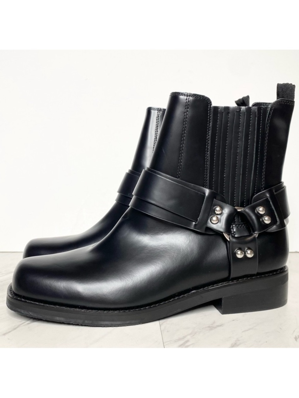 Marc Fisher Mizzie Black Harness Square Toe Boot 8 1/2 M